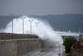 Huge waves flooded Varna breakwater