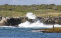 Huge waves hit Bowen island Booderee National Park. NSW. Austral Royalty Free Stock Photo