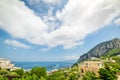 Huge white clouds over beautiful Capri island Royalty Free Stock Photo