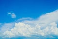 Huge White fluffy cloud against  blue sky summer abstract weather background Royalty Free Stock Photo