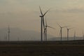 Huge wind turbines, Ebro Valley, Spain