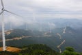 Huge Windmill, winnower, arovane, on the top of mountain Royalty Free Stock Photo