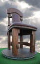 Huge wooden chair Royalty Free Stock Photo