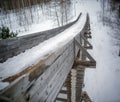 Huge wooden ice slide