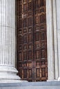 Huge Wooden Studded Door of Sir Christopher Wren's St Paul's Cathedral London England