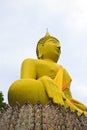 Huge yellow buddha statue Royalty Free Stock Photo