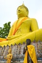 Huge yellow buddha statue Royalty Free Stock Photo