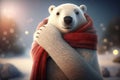 Huggable Polar Bear: A 32k Cartoon Epic in ProPhoto RGB with Halfrear Lighting and VR Royalty Free Stock Photo