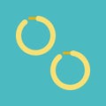 Huggie earring, jewelry related icon, flat design Royalty Free Stock Photo