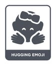 hugging emoji icon in trendy design style. hugging emoji icon isolated on white background. hugging emoji vector icon simple and Royalty Free Stock Photo