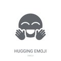 Hugging emoji icon. Trendy Hugging emoji logo concept on white b