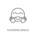 Hugging emoji linear icon. Modern outline Hugging emoji logo con