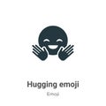 Hugging emoji vector icon on white background. Flat vector hugging emoji icon symbol sign from modern emoji collection for mobile