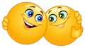 Hugging emoticons Royalty Free Stock Photo