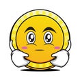 Hugging face coin cartoon character