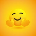 Hugging Face - Emoticon on Yellow Background - Vector Design