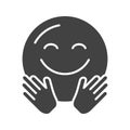 Hugging Face icon vector image.