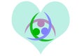 Hugging icon from people concept on white background