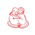 Hugging monkeys red Royalty Free Stock Photo