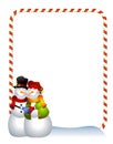 Hugging Snowman Border Royalty Free Stock Photo