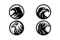 Hugin Munin Head Icon in circle logo