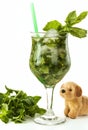 Hugo alcohol cocktail with lime and mint, isolated Royalty Free Stock Photo