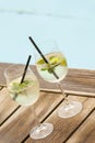 Hugo prosecco elderflower soda ice summer drink Royalty Free Stock Photo