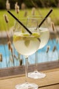 Hugo prosecco elderflower soda ice summer drink Royalty Free Stock Photo