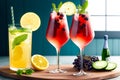 Hugo Spritz - this simple low-alcohol cocktail combines elderberry liqueur, any sparkling wine and sparkling water. A Royalty Free Stock Photo