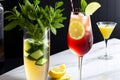 Hugo Spritz - this simple low-alcohol cocktail combines elderberry liqueur, any sparkling wine and sparkling water. A Royalty Free Stock Photo