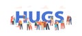 Hugs Concept. Happy Men and Women Embracing and Hugging. Loving Aged and Young Couples Hug, Romantic Relations