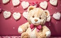 Hugs and Heartbeats A Valentine\'s Day Soiree with Your Loveable Teddy Bear Royalty Free Stock Photo