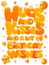 Hugs and kisses happy birthday emoji concept greeting card Royalty Free Stock Photo