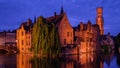 Huidenvetters plein and Dijver canal, Bruges, Belgium Royalty Free Stock Photo