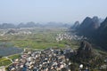 Huixian Glass Field near Guilin, with karst landforms, Guangxi, China