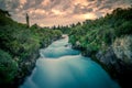 Huka Falls, Taupo, New Zealand - beautiful Landscape, sunset