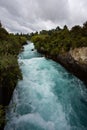 Huka Falls - Waterfall on river near Taupo, New Zealand. Royalty Free Stock Photo
