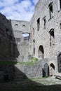 Hukvaldy, courtyard and yard of old antique and historical castle and fortress