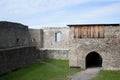 Hukvaldy, courtyard and yard of old antique and historical castle and fortress Royalty Free Stock Photo