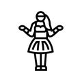 hula hawaiian dance line icon vector illustration