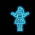 hula hawaiian dance neon glow icon illustration Royalty Free Stock Photo