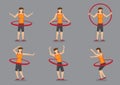 Hula Hoop Fitness Workout Vector Character Illustration