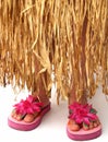 Hula skirt and flip flops Royalty Free Stock Photo