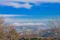 Hula Valley and the Hermon mountain range Royalty Free Stock Photo