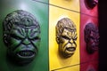 Hulk face colorful wall decoration at an amusement park Royalty Free Stock Photo