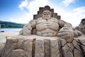 Hulk sand sculpture