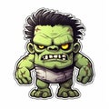 Hulk Sticker: Angry Monster Cartoon Decal With Gothic Illustration Style