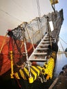 Hull Of A Freight Vessel With Ladder
