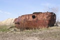 The hull of the old ship. Royalty Free Stock Photo