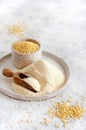 Hulled millet flour and grain Royalty Free Stock Photo